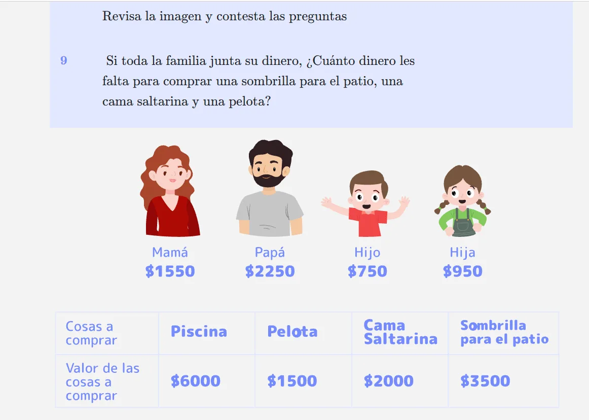 Pantalla de Eureka: problema de cálculo